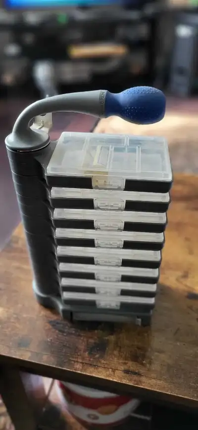 Mobile bin screw  storage  rack, View more