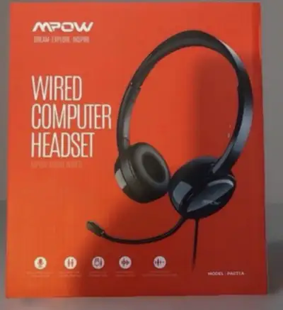 Mpow Ear-Pad Wired Headset - Black, View more