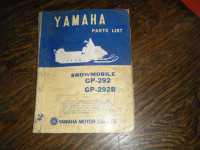 Yamaha GP-292, GP-292B  Snowmobile Parts List Manual