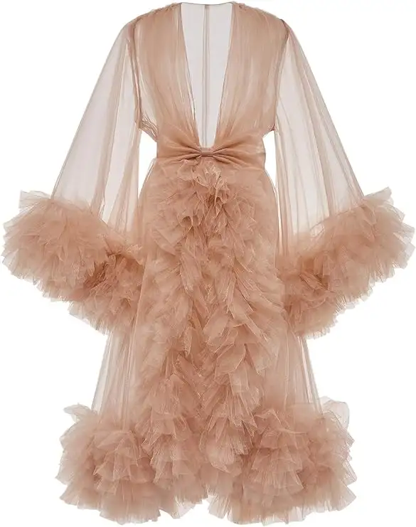 PLUVIOPHILY Maternity Tulle Dress Robe for Photoshoot62863267824514121