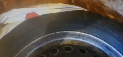 Four tires mounted on rims, rated M+S for winter and snow. Treads in very good condition. The vehicl...