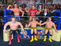 6 WWF LJN 8” Rubber Wrestling Figures