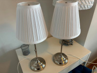 IKEA ARSTID Table lamp, nickel plated/white