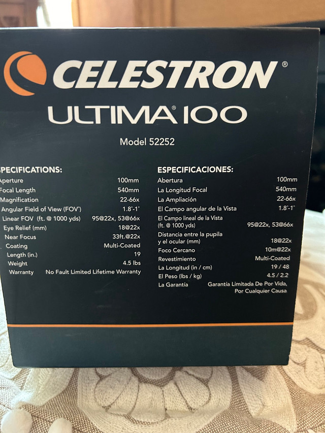 Celestron Ultima 100mm Spotting Scope in Other in Comox / Courtenay / Cumberland - Image 2