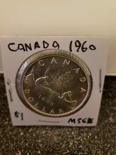 1960 Canada Silver Dollar MS64, View more