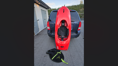 2024 TITAN GENESIS XL WHITEWATER KAYAK AND ACCESSORIES... A VERY STABLE KAYAK BEST SUITED FOR LARGER...