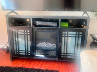 Electric fireplace tv stand