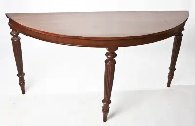 Edwardian Half-Moon Console Table with Reeded legs, View more