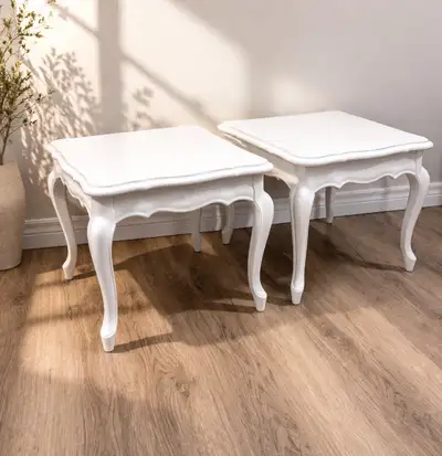 White French Provincial End Tables (Pair) – Solid Wood, Elegant, View more