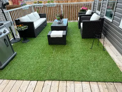 I am selling two 5' by 7' artificial grass mats. They are in like-new condition and roll-up easily f...