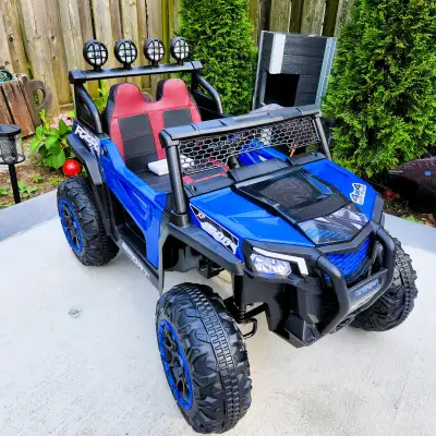 Kids 12V Ride-On Truck – Leather Seat, Remote Control, 4WD, EVA, View more