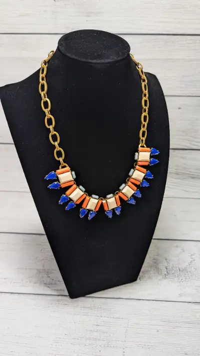 Vintage J. Crew Art Deco Style Colorful Necklace / ₿⚡Barrhaven, View more