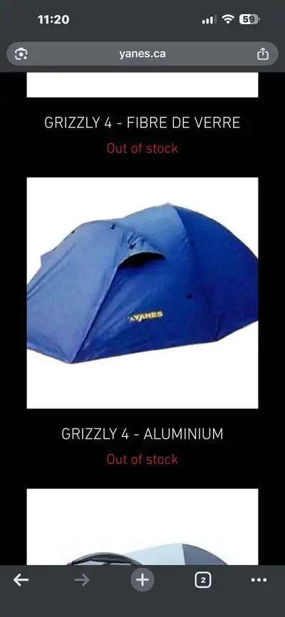 Yanes Grizley 4 tent, View more