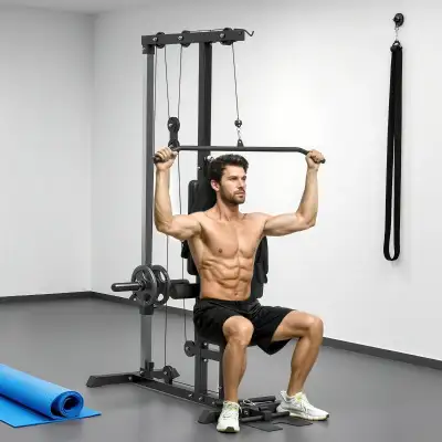 Lat Pull Down Machine, High / Low Pulley Machine with Adjustable, View more