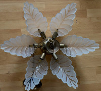 REGENCY ACANTHUS LEAF FORM FROSTED GLASS CHANDELIER - $145