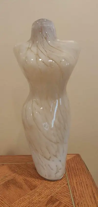 Vintage 14" Murano Style Swirl Glass Female Torso Vase, View more