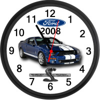 2008 Ford Mustang Shelby GT500 (Vista Blue) Custom Wall Clock