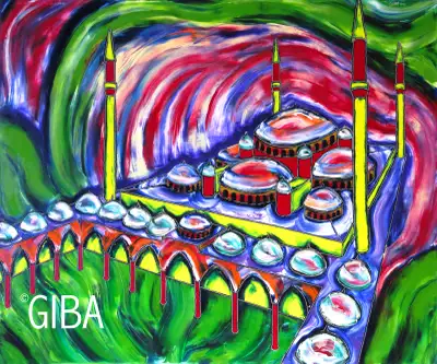 Mosquée 36 x 30 - Peinture à l'huile par Giba, View more