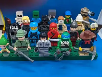 Please read as minifigures priced differently! FRONT ROW: Elf Micro Doll $4; Russian Soldier with ri...
