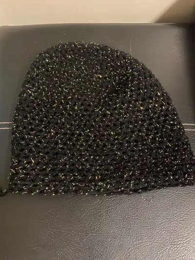 Black and Gold Sparkle Beanie handmade, View more