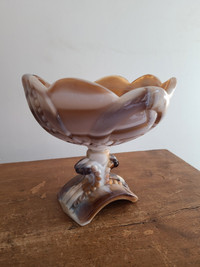 Plat vintage, compote slag caramel glass à bonbon Westmoreland