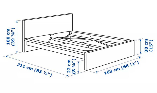 IKEA Malm Queen Bedframe White w/drawers in Beds & Mattresses in Mississauga / Peel Region - Image 2