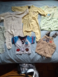 Short Onesies, summer outfits, and suspenders for 6 months