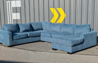 Blue Grey Structube U-Shape Monroe Sectional Couch