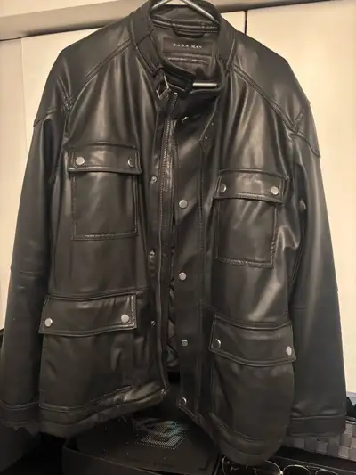 NEW Zara Faux Leather M65 Jacket XL, View more