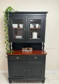 SOLID WOOD HUTCH & CABINET