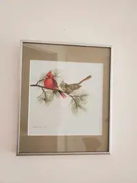 Framed Cardinal Birds Wall Decor