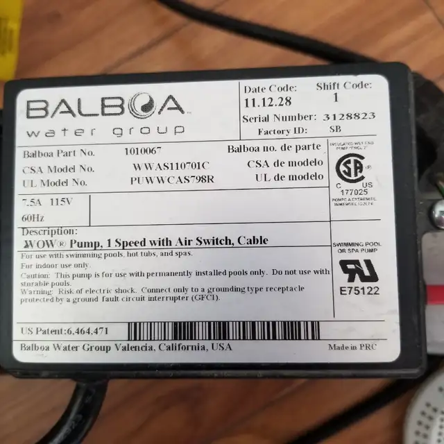 Balboa WOW Bath pump589178687823564801