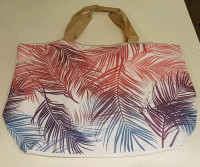 **Brand New - Coloured Feather Beach Bag with Gold Handles. 
