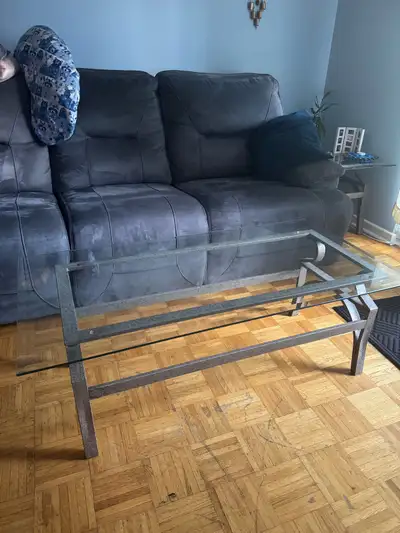  3-Piece Glass & Metal Coffee Table Set — $250 OBO, View more