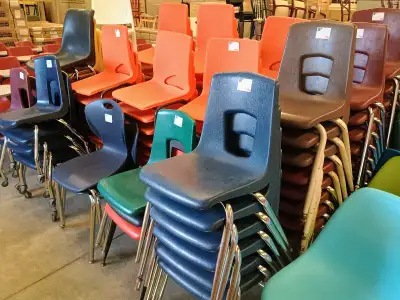 18" Adult / Teen Plastic Stacking Chairs - Lots Available!, View more