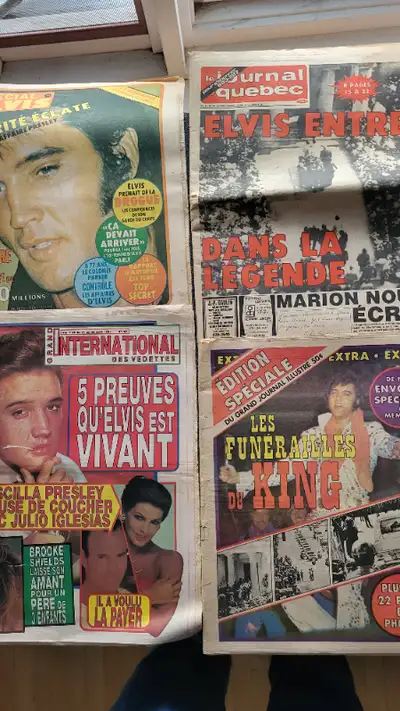 4 Journaux Elvis Presley Newspapers, View more
