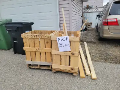 2 Wood Crates on Wheels, View more