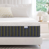NEW Hoxury 10" King Size Memory Foam and Spring Hybrid Mattress