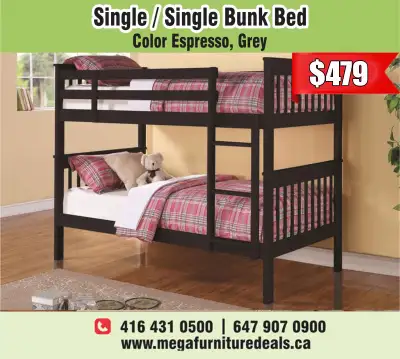 Single / Double Bunk Bed - Kids Bedroom Set - Trundle Bunk Bed, View more