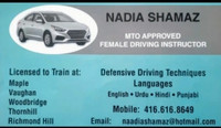 Female Driving Instructor - 416 616 8649 