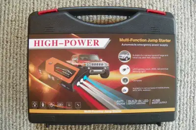 High-Power, Portable Battery Pack. Small and light. Brand new in-the-box; never used. Has many funct...