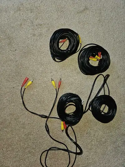 Security Cam Cables - New Length 50ft x 4 cables
