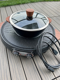 Electric Korean bbq hotpot combo grill
