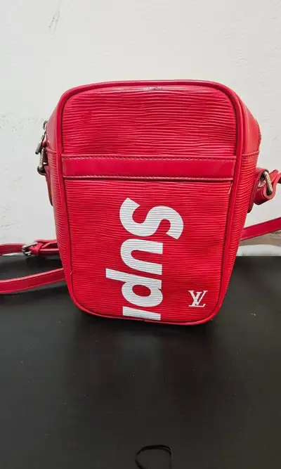 LV Supreme Red Satchel Crossbody Side bag , View more
