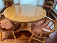 Solid Oak Kitchen Table and 6 Dining Chairs