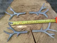 2 Pairs of Vintage 4 Inch Aluminum Antlers for Your Sculpture