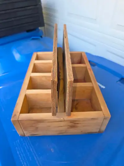 8 Compartments Soap Display Wood Box With Hinged Flaps Organizer, View more