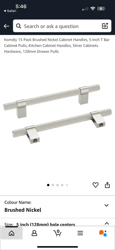 Brushed Nickel Cabinet/ Drawer Pulls/Handles, View more