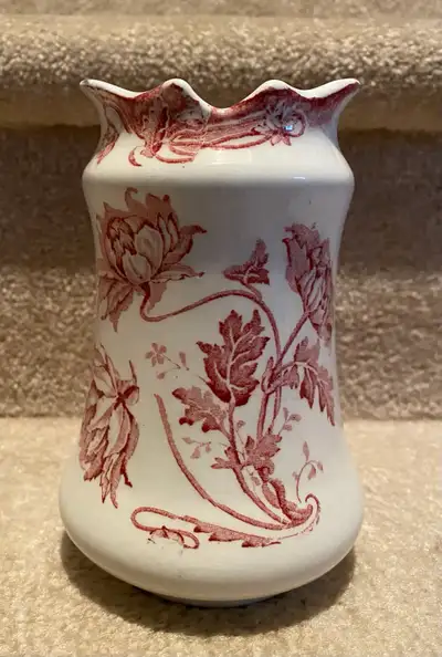 Antique vase - TOGO red floral pottery, View more
