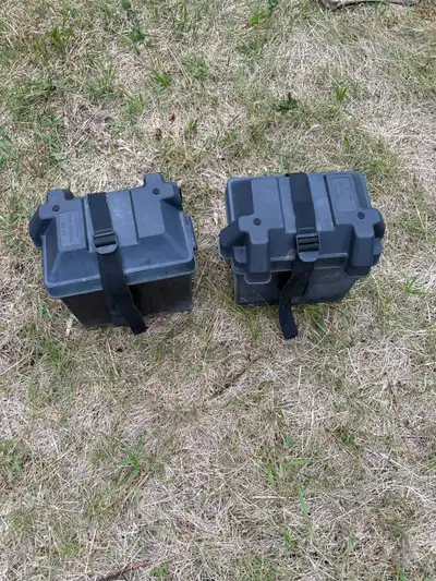 Two group 24 battery boxes came off RV.